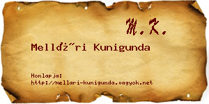 Mellári Kunigunda névjegykártya
